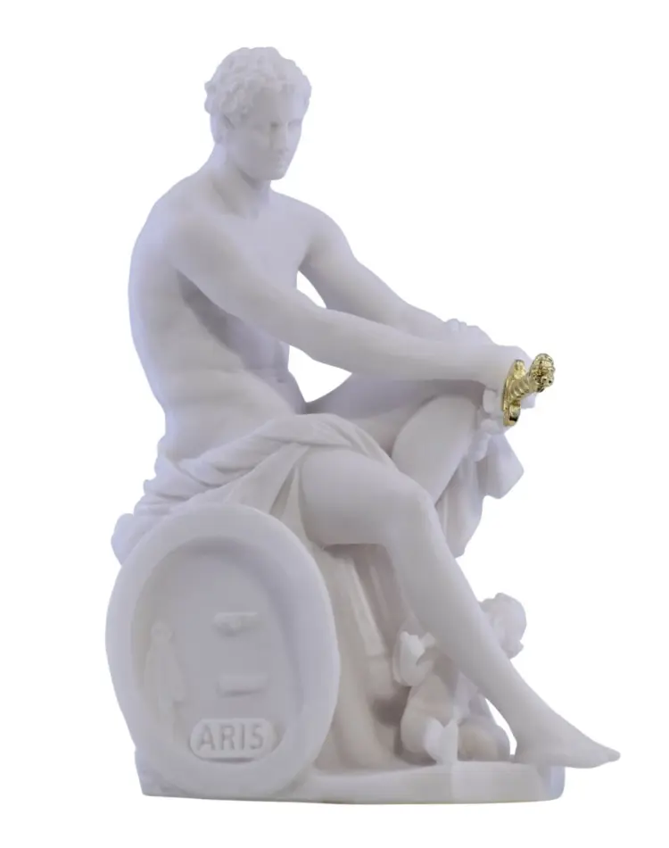 Ludovisi Ares and Eros – 6.3" Greek God of War Cast Marble Statue, Handmade in Greece