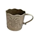 Vintage Handcrafted Antique Brass Engraved Milk/Tea Cup – Ornate Decorative Container