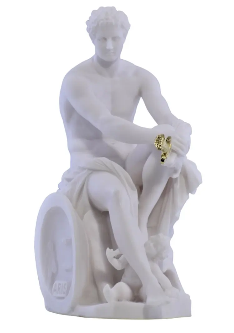 Ludovisi Ares and Eros – 6.3" Greek God of War Cast Marble Statue, Handmade in Greece - Image 2