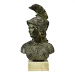 Athena Minerva Greek Roman Goddess Bust – 13" Molded Plaster Statue, Handmade with COA
