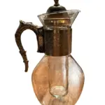 Elegant Vintage Silver-Plated Corning Glass Pitcher with Floral Insert – Art Deco Style