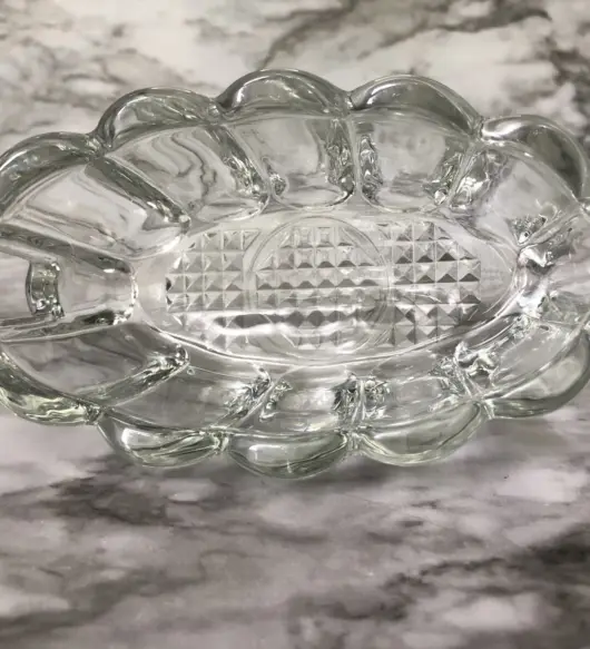 Vintage Princess House Heavy Crystal Glass Fork & Spoon Rest – Elegant 5”x3” Serveware Holder