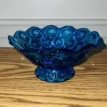 Blue Moon and Stars Pattern Glass Candy Dish – Unmarked Vintage Collectible