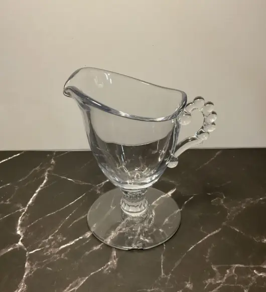 Vintage Imperial Glassware Candlewick Footed Creamer and Sugar Bowl Set – Ribbed Clear Glass