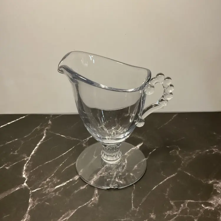 Vintage Imperial Glassware Candlewick Footed Creamer and Sugar Bowl Set – Ribbed Clear Glass