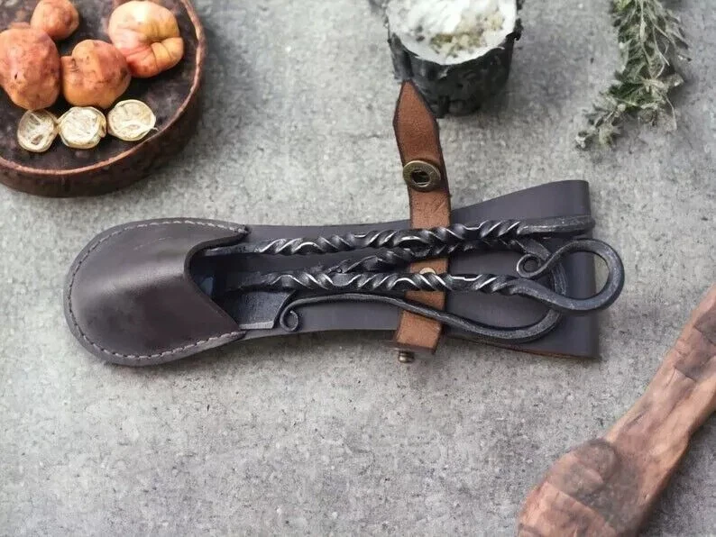 Hand-Forged Iron Cutlery Set – Vintage-Style Knife, Fork & Spoon with Spiral Handles - Image 3