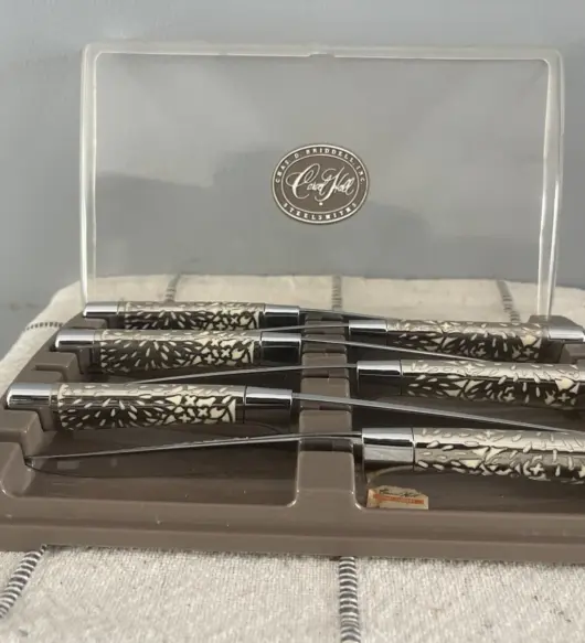 Vintage Carvel Hall by Briddell Steak Knife Set – 6-Piece Silver Overlay, New in Box