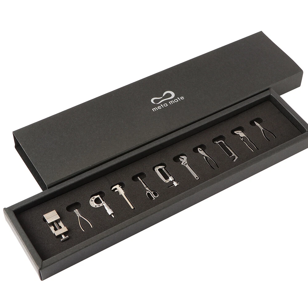 Miniature Stainless Steel Tool Set – 11-Piece Collectible Reproduction in Box by Metamate