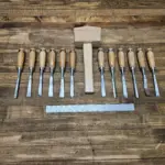Vintage-Style Woodworking Chisel & Gouge Set with Hard Maple Mallet – New, 3-Piece Set