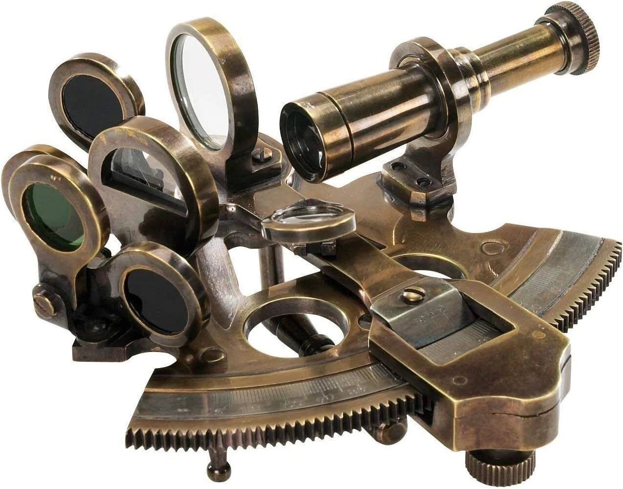 Vintage-Style Pocket Sextant – Authentic Bronze Finish Nautical Navigation Instrument