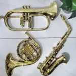Vintage Syroco Mid-Century Modern Musical Instruments Wall Plaques – Set of 3, Gold Finish
