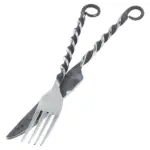 Medieval Renaissance Twisted Stainless Steel Cutlery Set with Free Sheath – Fork & Knife