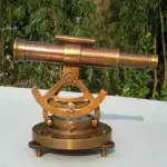 Antique-Style Solid Brass Theodolite & Vintage Telescope Compass – Handmade Intaglio Instrument