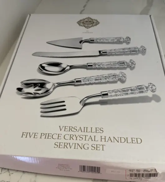 Shannon Crystal by Godinger Versailles 4-Piece Crystal & Silver-Plated Serving Set