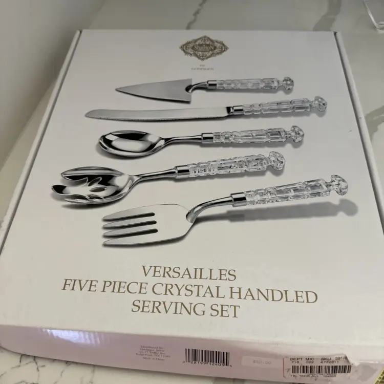 Shannon Crystal by Godinger Versailles 4-Piece Crystal & Silver-Plated Serving Set