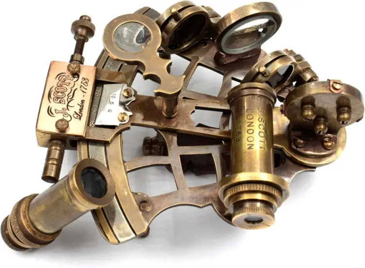 Vintage J. Scott London Brass Sextant with Original Box – Maritime Navigation Decor, NIB - Image 3