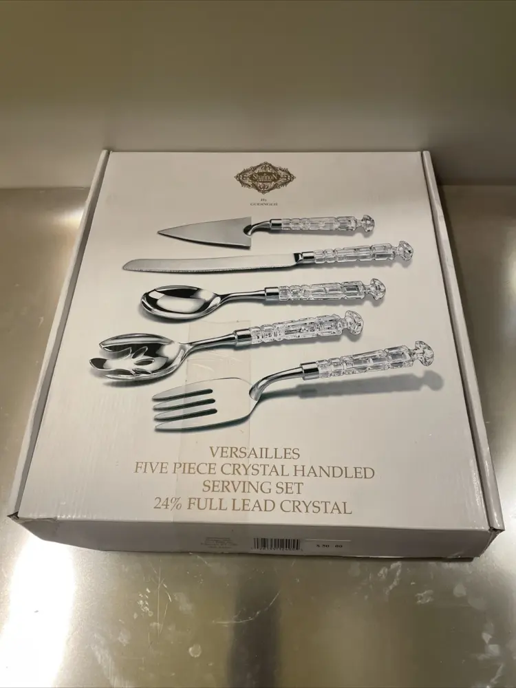 Shannon Crystal by Godinger Versailles 5-Piece Crystal & Silver-Plated Serving Set