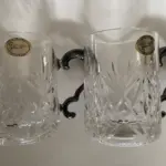 Set of 2 Royale County Crystal Tankards with Silver-Plated Handles