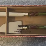 Pier 1 Imports 2-Piece Dessert Knife and Server Set with Handmade Glass Bead Handles