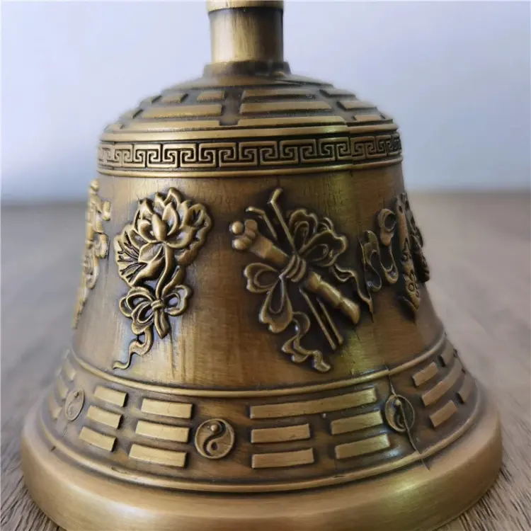 Vintage Handmade Tibetan Brass Buddhist Bells from Nepal – Traditional Hand Bells - Image 3