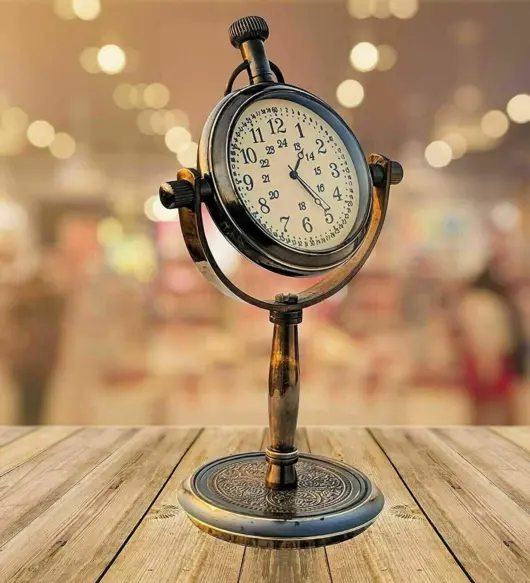 Antique-Style Brass Desk Clock – Vintage Nautical Table Clock, Perfect Gift