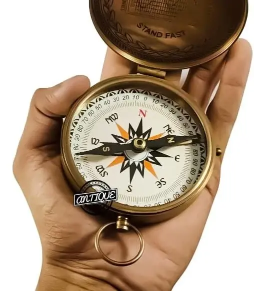 Vintage-Style Boy Scouts Brass Compass – 3" WWII Era Replica Navigation Gift