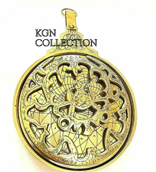 Antique-Style Arabic Astrolabe – Brass Islamic Calendar & Navigation Instrument