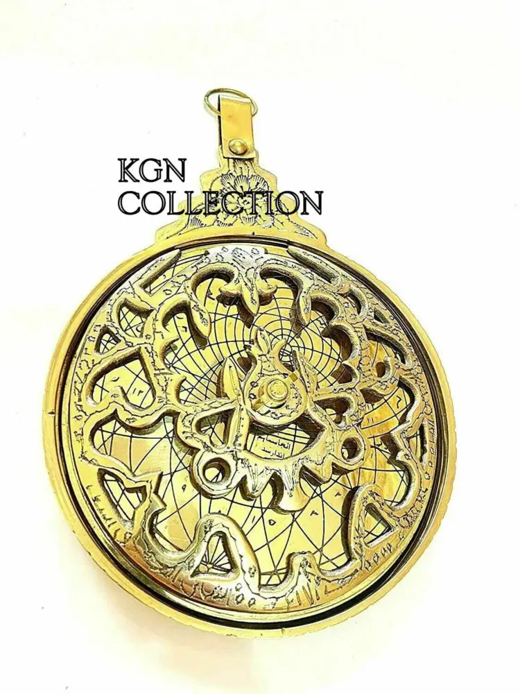Antique-Style Arabic Astrolabe – Brass Islamic Calendar & Navigation Instrument