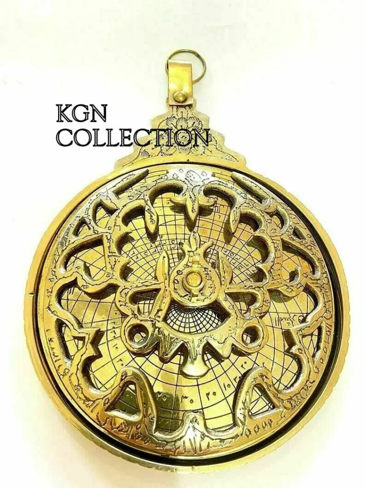 Antique-Style Arabic Astrolabe – Brass Islamic Calendar & Navigation Instrument - Image 2