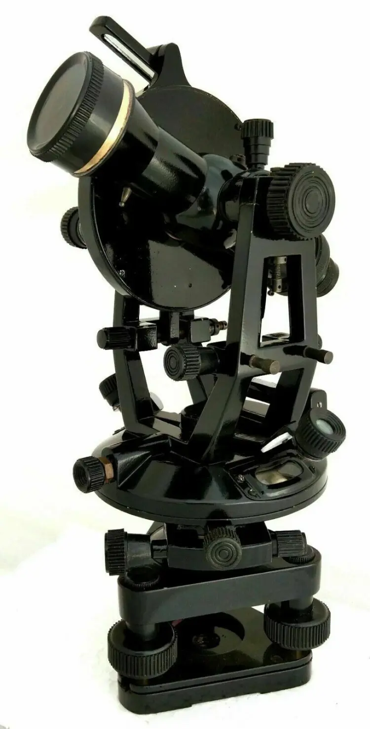 Antique-Style Brass Theodolite Transit – Vintage Surveyor’s Alidade Instrument Replica