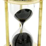 Antique Brass Hourglass Timer with Built-In Compass – Vintage Maritime-Style Decor
