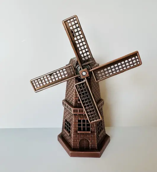 Vintage Decorative Windmill Statue – Zinc Alloy & Iron Art Sculpture