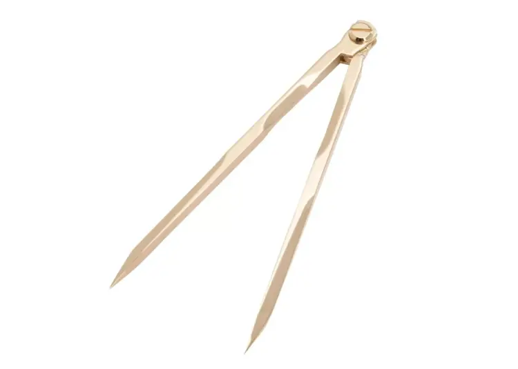 Vintage Solid Brass Navigation Divider with Leather Case – Straight Pattern Drawing Tool - Image 2