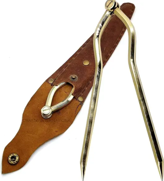 Vintage Solid Brass Artist Divider – Straight Pattern Navigation & Drawing Tool (Handmade)