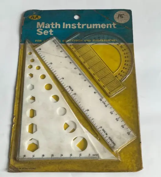 NOS Vintage 1980 Math Instrument Set – 4 Piece