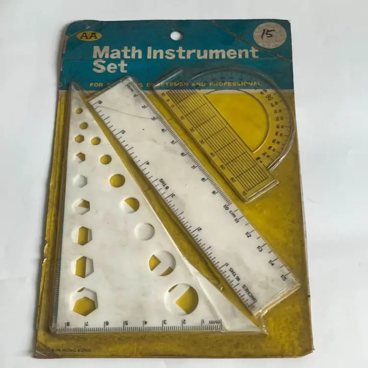 NOS Vintage 1980 Math Instrument Set – 4 Piece