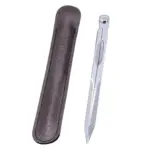 Vintage Solid Brass Navigation Divider – Straight Pattern Drawing Tool with Leather Case