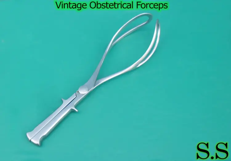 Vintage Obstetrical Forceps – Surgical Medical Instrument, Atraumatic Design