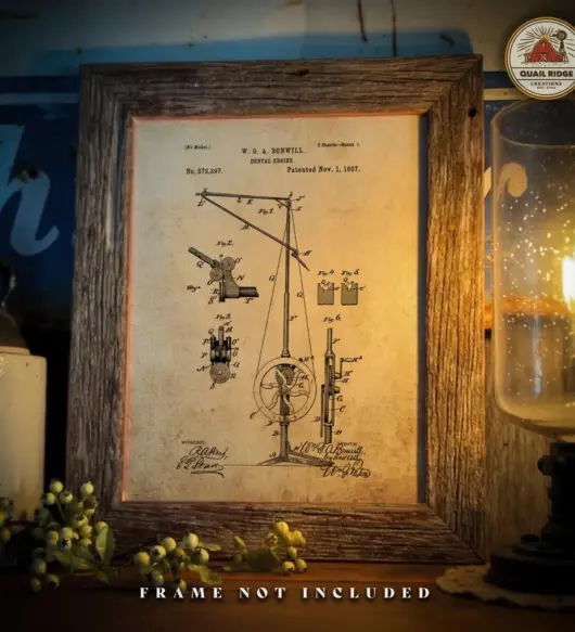 Vintage Dental Instruments Patent Print – Dentist Office Wall Art Decor (11" x 14")
