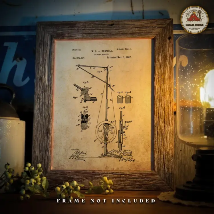 Vintage Dental Instruments Patent Print – Dentist Office Wall Art Decor (11" x 14")