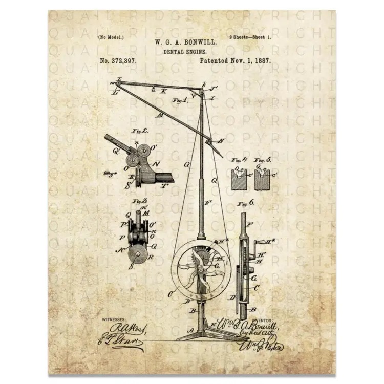 Vintage Dental Instruments Patent Print – Dentist Office Wall Art Decor (11" x 14") - Image 2