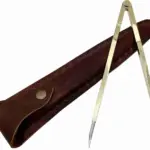 Vintage 8-Inch Solid Brass Artist Divider with Leather Case – Straight Pattern Drawing Tool