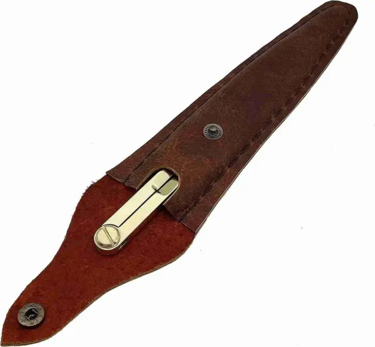 Vintage 8-Inch Solid Brass Artist Divider with Leather Case – Straight Pattern Drawing Tool - Image 2