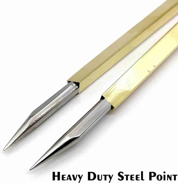 Vintage 8-Inch Solid Brass Artist Divider with Leather Case – Straight Pattern Drawing Tool - Image 3
