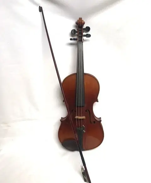 1920s Antique Wood Violin & Bow – Suzuki Nippon, 24” Tiger Maple, As-Is Condition