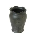 Vintage Pewter Vase with Scalloped Rim – Early 1900s Antique Decorative Piece