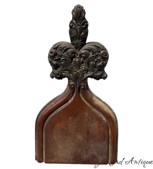 Antique Gothic Victorian Mahogany Finial – Large, Heavily Carved Salvage Piece