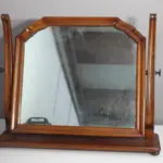 Vintage Wooden Swivel Vanity Mirror – 20” H x 24.5” W, Antique Tabletop Style