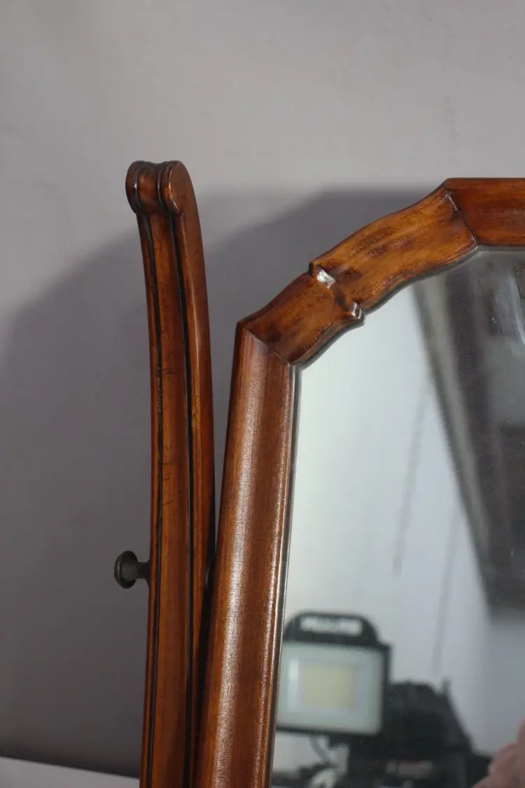 Vintage Wooden Swivel Vanity Mirror – 20” H x 24.5” W, Antique Tabletop Style - Image 2