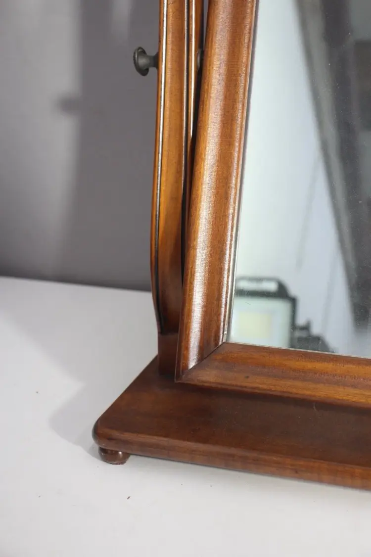 Vintage Wooden Swivel Vanity Mirror – 20” H x 24.5” W, Antique Tabletop Style - Image 3